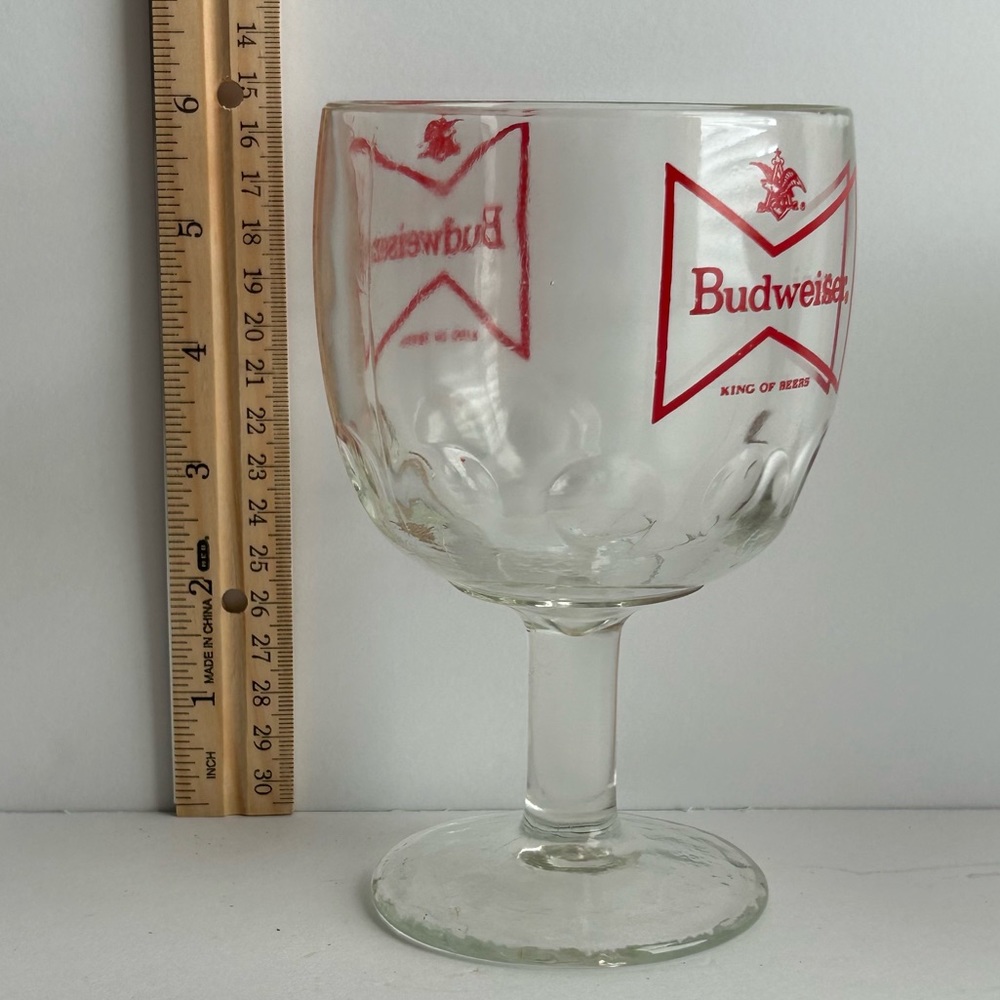 Vintage Budweiser King of Beers Thumbprint Goblet